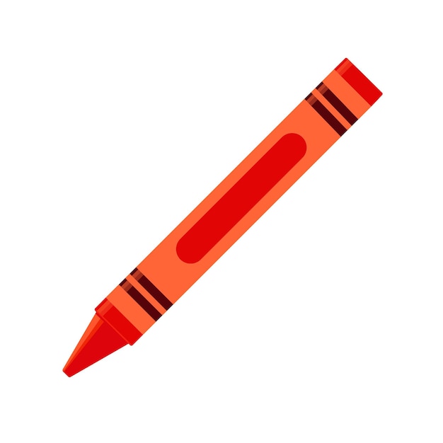 Ilustración vectorial de lápiz de colores rojo aislada sobre un fondo blanco