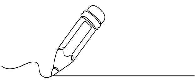 Ilustración vectorial a lápiz con un dibujo continuo de una sola línea aislada sobre un fondo blanco