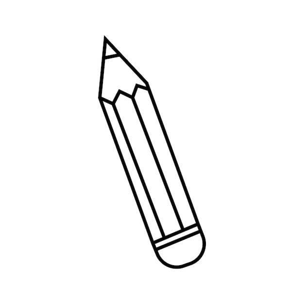Ilustración vectorial de lápiz en estilo doodle