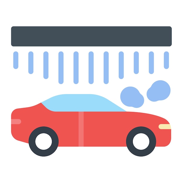 Ilustración vectorial de lavado de automóviles