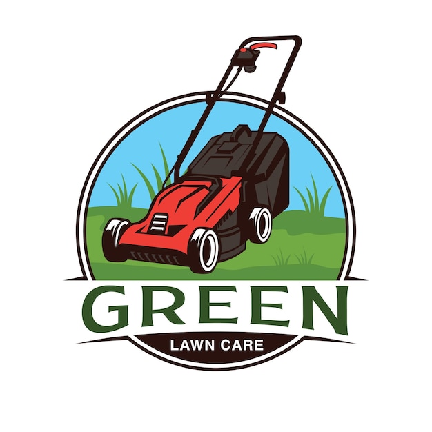 Vector ilustración vectorial de lawn mover perfecta para el diseño del logotipo de la compañía lawn care