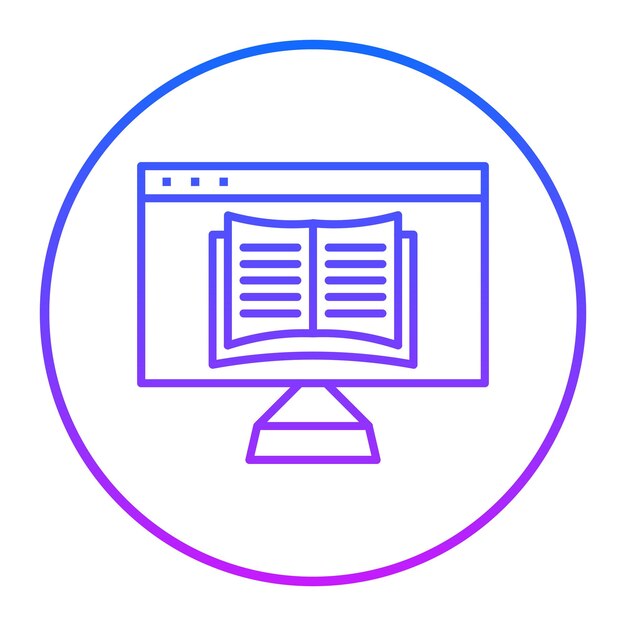Ilustración vectorial de lectura en línea