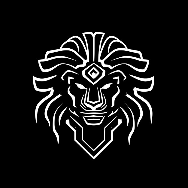 Vector ilustración vectorial de león blanco y negro