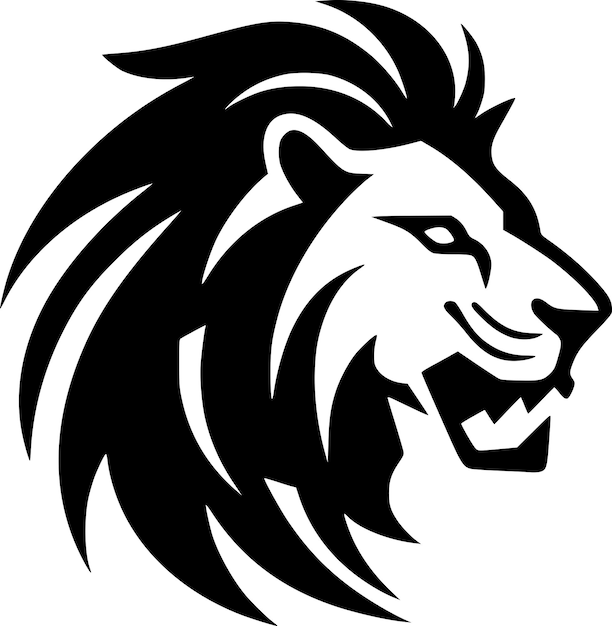 Vector ilustración vectorial de león blanco y negro