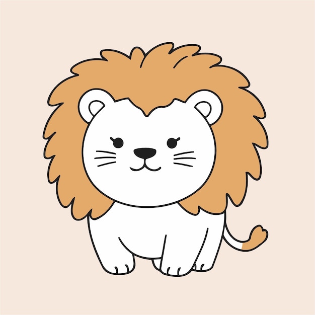 Ilustración vectorial de un león lindo para libros de cuentos para niños pequeños