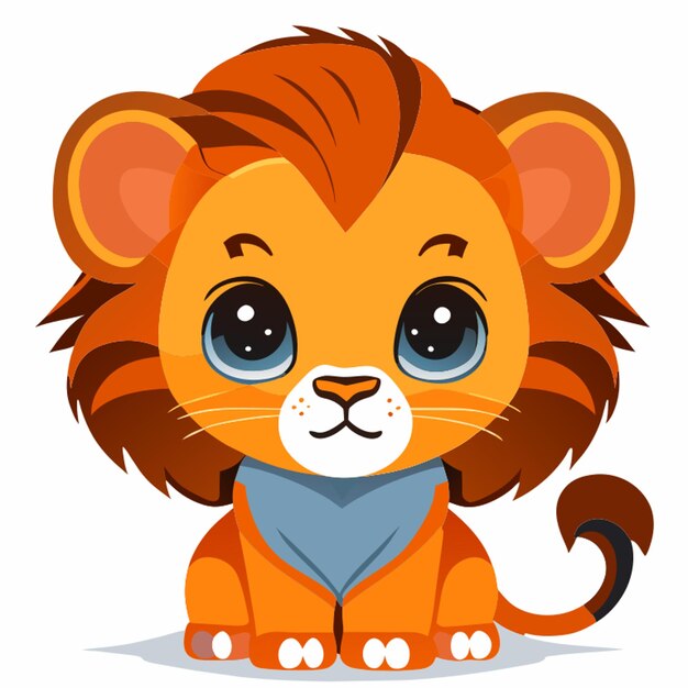 Ilustración vectorial de león lindo