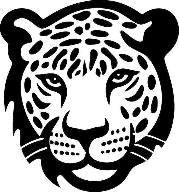 Ilustración vectorial de leopardo en blanco y negro