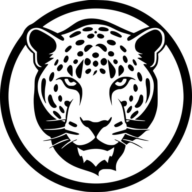 Ilustración vectorial de leopardo en blanco y negro