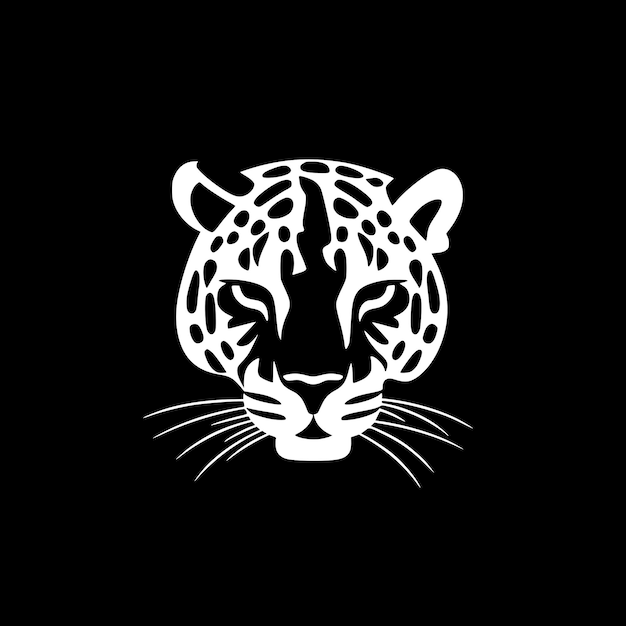 Ilustración vectorial de leopardo en blanco y negro