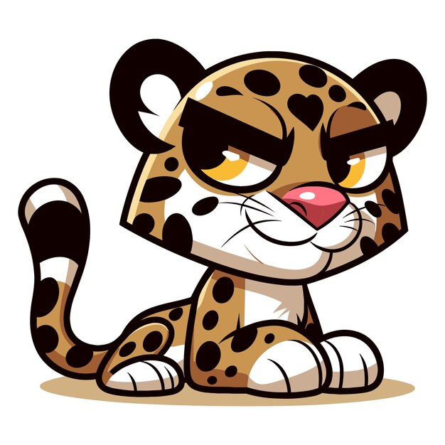 Vector ilustración vectorial del leopardo de dibujos animados