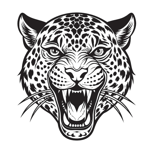 Ilustración vectorial del leopardo enojado