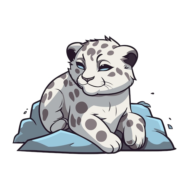 Ilustración vectorial de un leopardo de las nieves