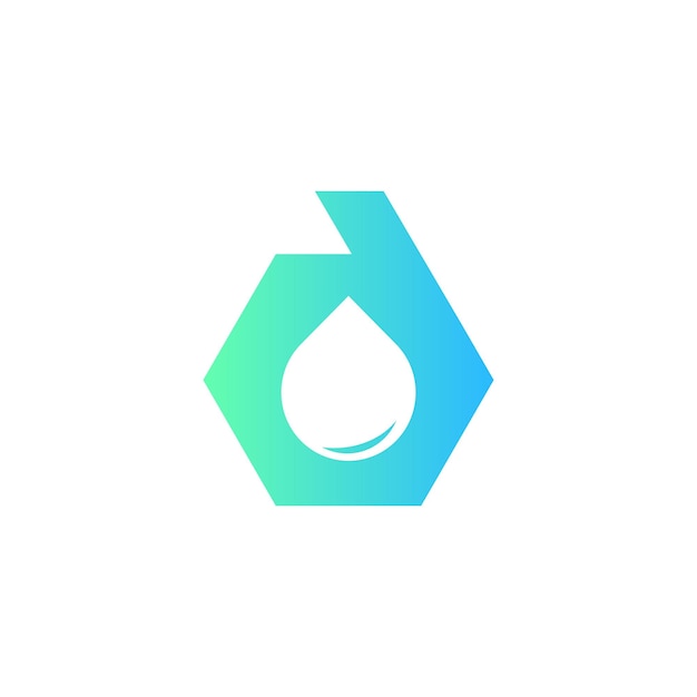 Ilustración vectorial de la letra D y el logotipo de la gota de agua