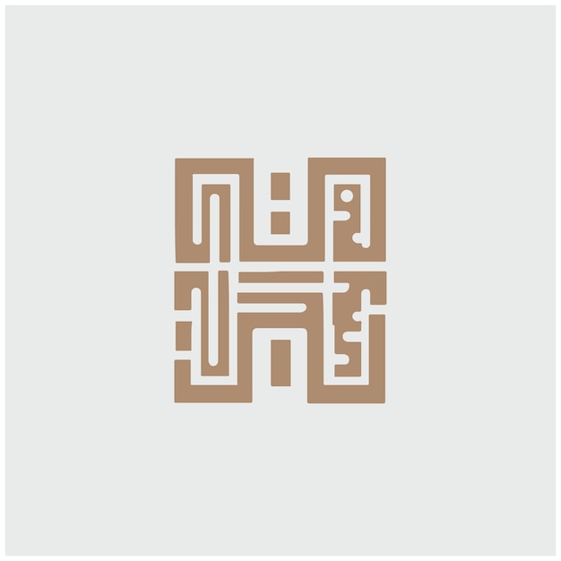 Ilustración vectorial de la letra H del logotipo