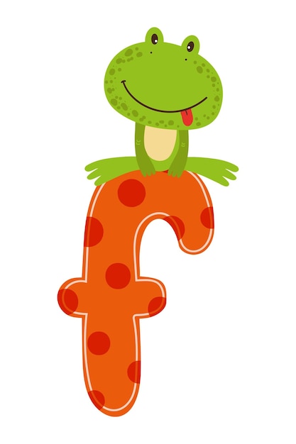 Ilustración vectorial de la letra inglesa con animal Plantilla para un logotipo Elemento para componer tu propia frase