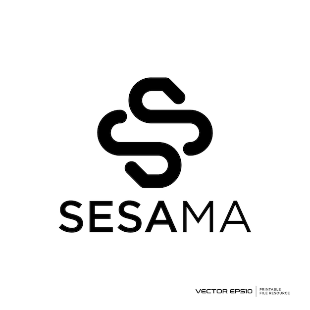 Ilustración vectorial de la letra del logotipo SS