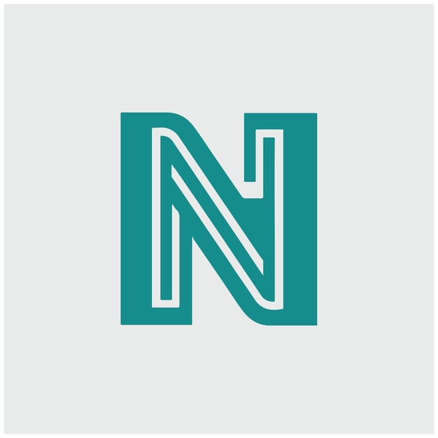 Ilustración vectorial de la letra N del logotipo