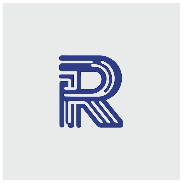 Ilustración vectorial de la letra R del logotipo