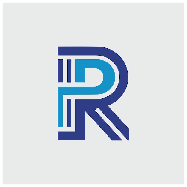 Ilustración vectorial de la letra R del logotipo