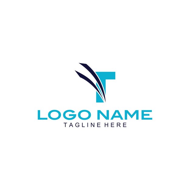 Ilustración vectorial de la letra t con forma de hoja t para el logotipo letra inicial t logotipo plano