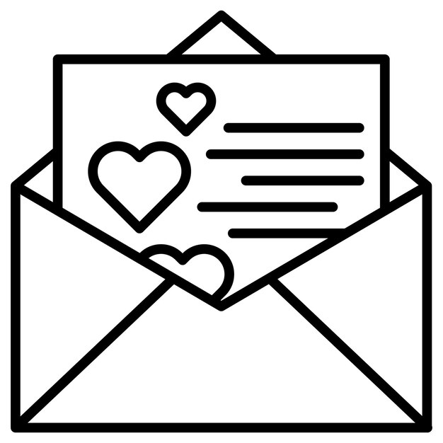 Ilustración vectorial de letras de amor