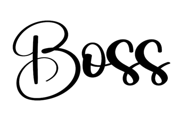 Ilustración vectorial de letras escritas a mano por el jefe