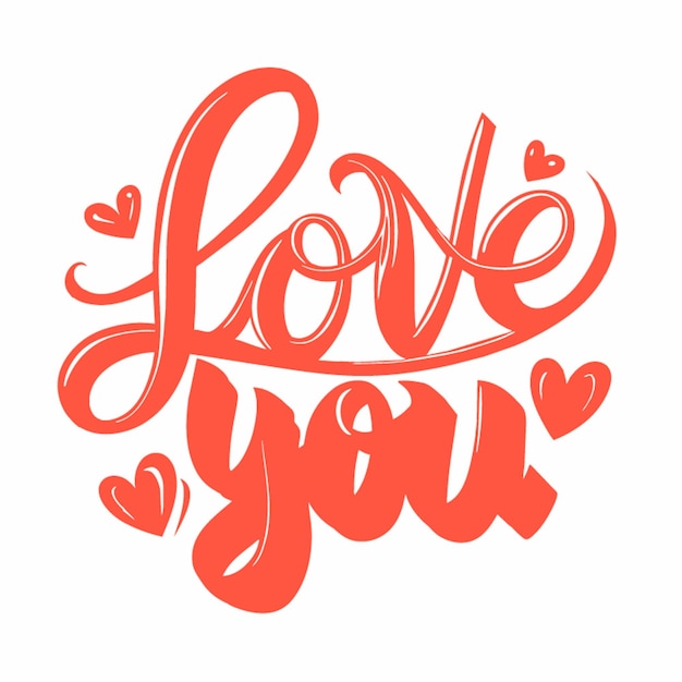 Ilustración vectorial de las letras Love You y Hand letras inspiradoras tipografía cartel banner