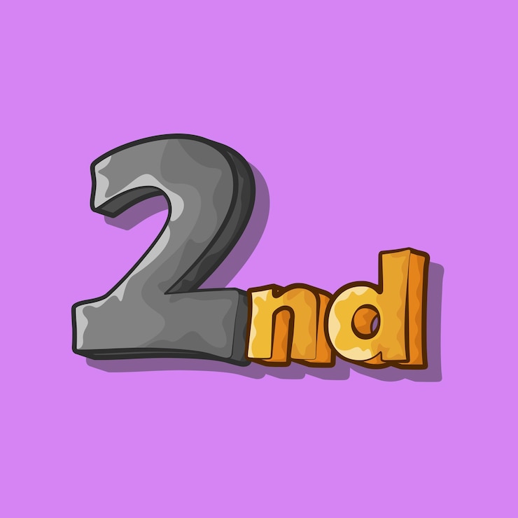Vector ilustración vectorial de letras y texto de segundo número
