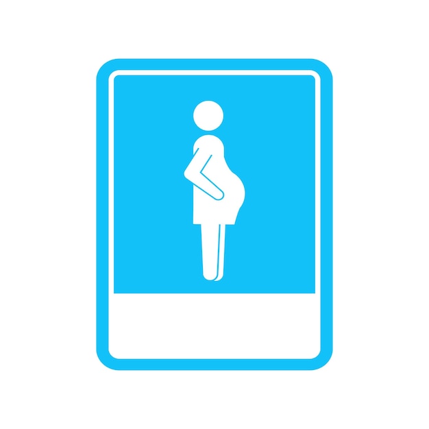 Ilustración vectorial del letrero de la habitación de una mujer embarazada.