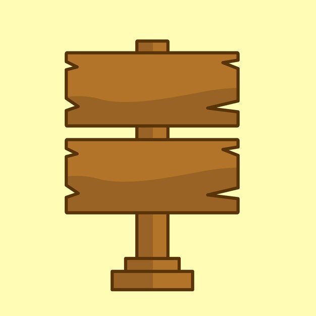 Ilustración vectorial de un letrero de madera