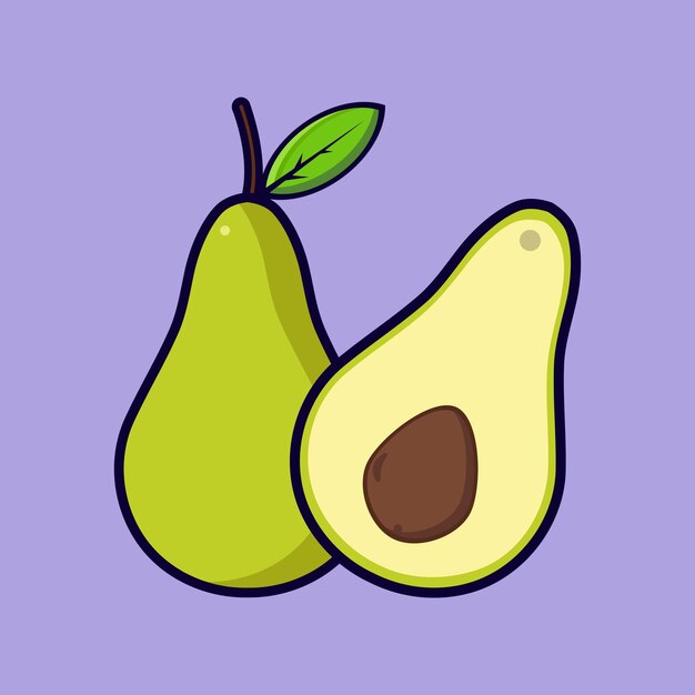 Ilustración vectorial libre de alimentos en rodajas de aguacate diseño vectorial premium aislado