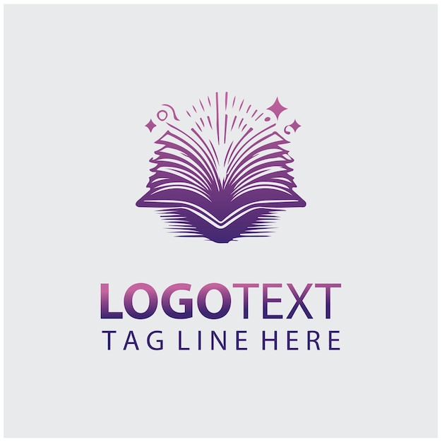 Ilustración vectorial del libro abierto del logotipo