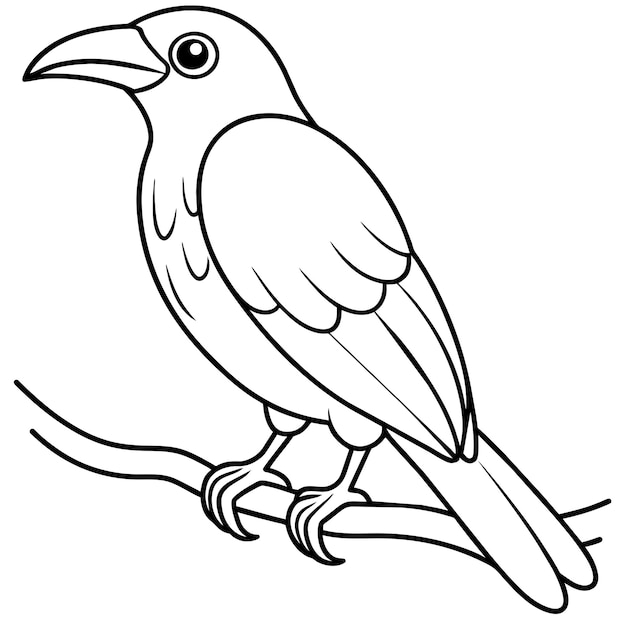 Ilustración vectorial de un libro para colorear pájaros 7
