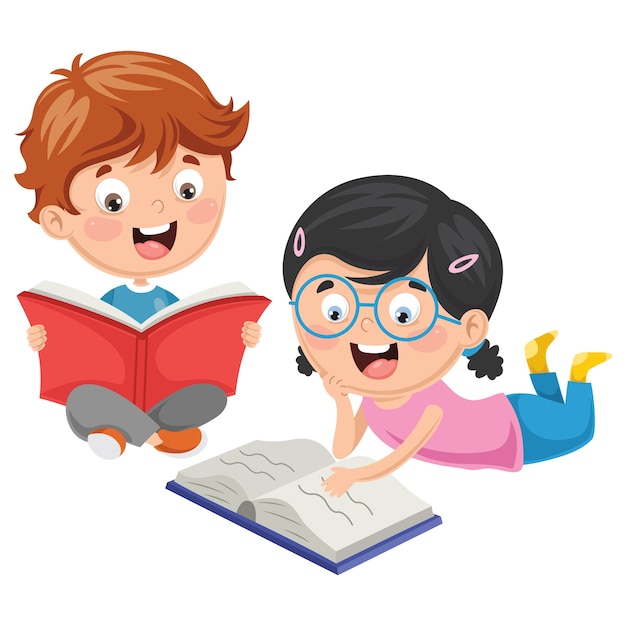 Ilustración vectorial de libro de lectura para niños