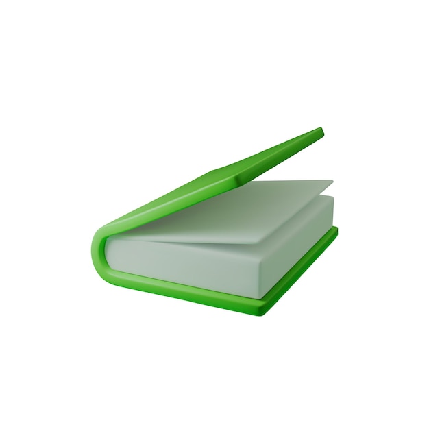 Ilustración vectorial de libro verde abierto 3d perfecta para literatura educativa y diseños temáticos de conocimiento Ideal para publicar presentaciones académicas y proyectos creativos