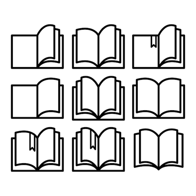Ilustración vectorial de libros para diseño gráfico y web