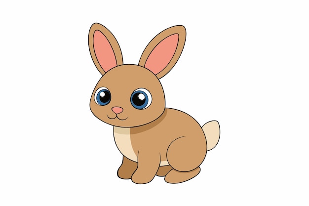 Ilustración vectorial de la liebre encantadora Clipart de dibujos animados y diseño de arte de líneas para gráficos impresos