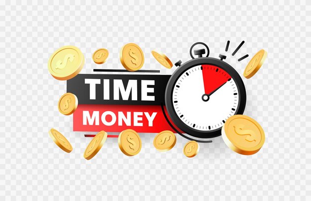 Ilustración vectorial del límite de venta de banners financieros de tiempo y dinero