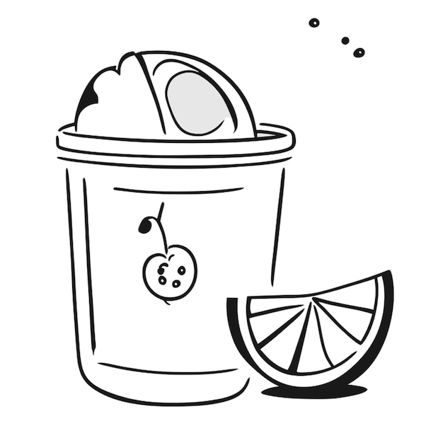 Ilustración vectorial de limonada con dibujos en línea