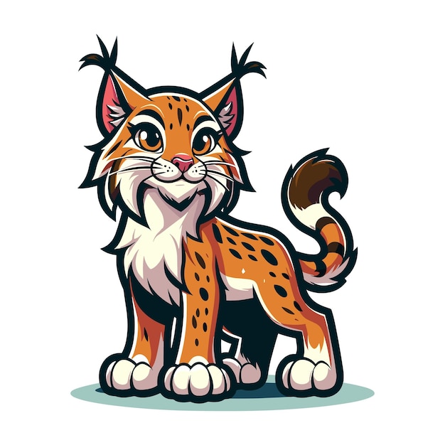 Vector ilustración vectorial del lince de dibujos animados