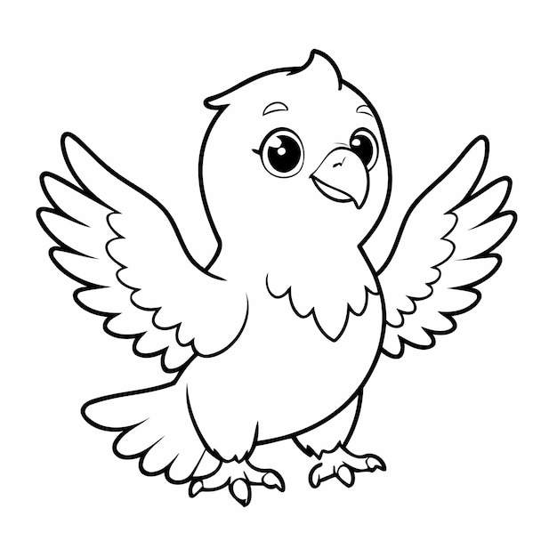 Ilustración vectorial linda Águila para niños actividad de coloreo