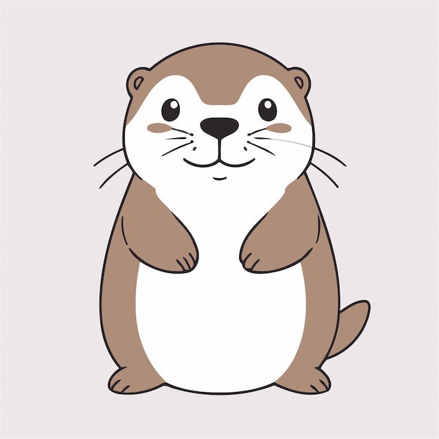 Ilustración vectorial linda de un animal para niños pequeños