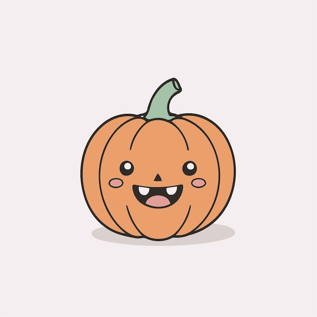 Ilustración vectorial de una linda calabaza para libros para niños pequeños
