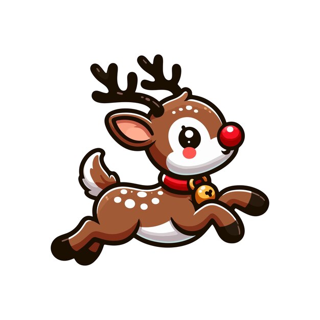 Ilustración vectorial linda del ciervo de Navidad x reno de Navidad