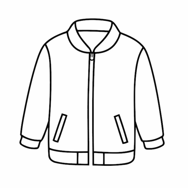 Ilustración vectorial linda Dibujo de chaqueta para niños pequeños Página para colorear