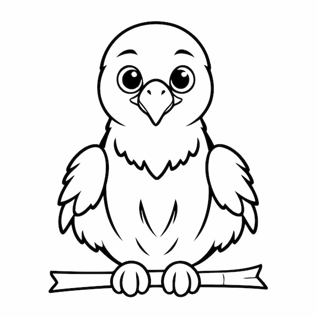Ilustración vectorial linda dibujo de cóndor para página de colorear