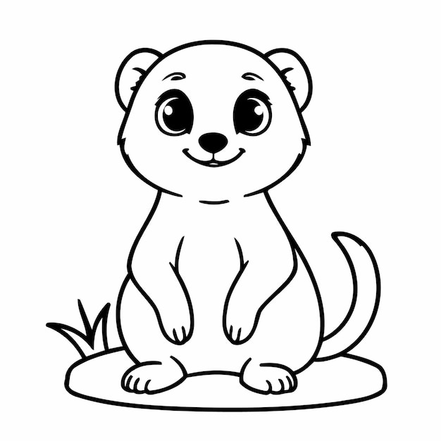 Ilustración vectorial linda dibujo de Meerkat para niños pequeños libro