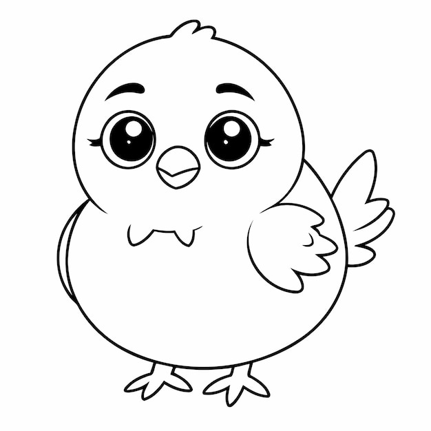 Vector ilustración vectorial linda dibujo de pájaros para niños hoja de trabajo para colorear