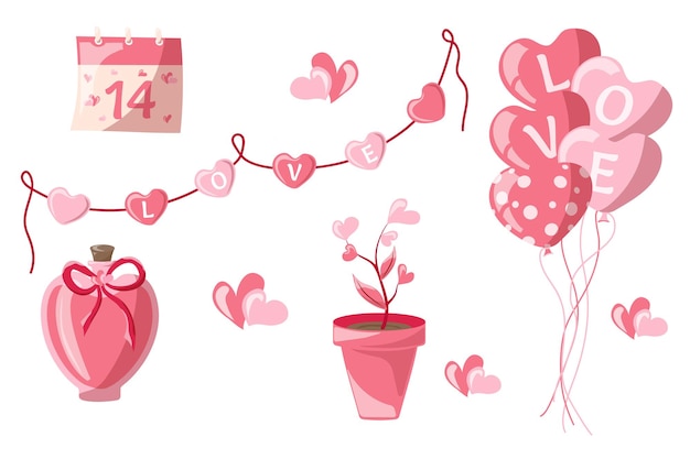 Ilustración vectorial linda en estilo de dibujos animados ilustración moderna de moda para el Día de San Valentín