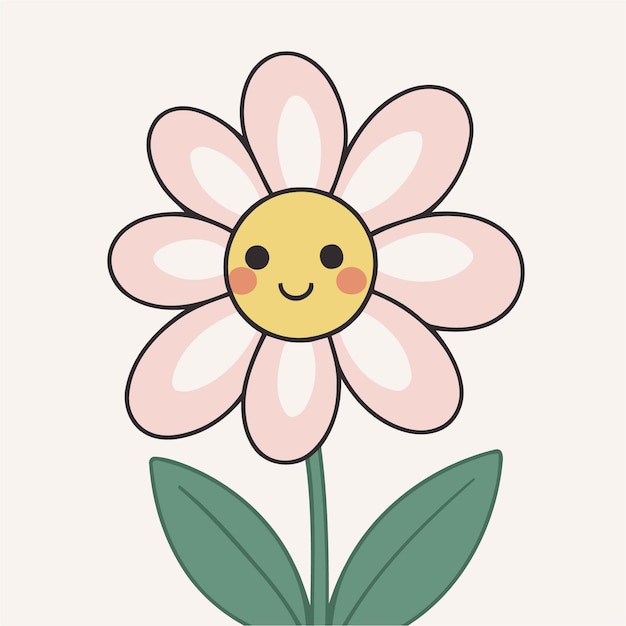 Ilustración vectorial linda de una flor para niños